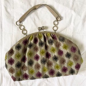 Glenda Gies Gray Green Purple Tapestry Bag